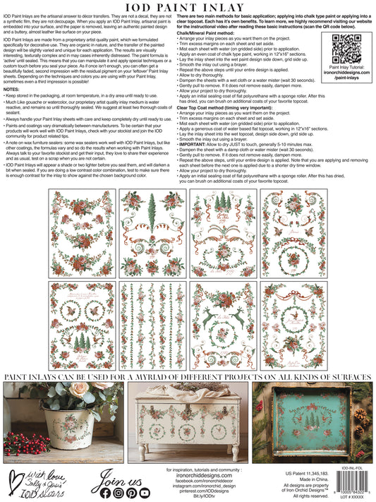 IOD La Folie Paint Inlay 12" x 16" Pad Holiday 2025