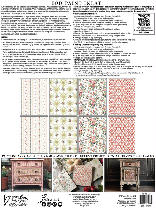 Lattice Rose IOD Paint Inlay 12x16 Pad™
