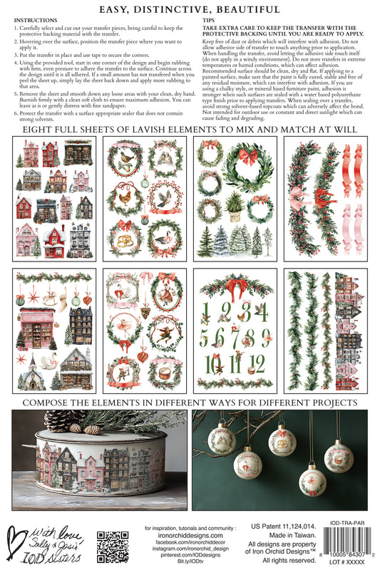 IOD Partridge Lane Transfer 8" x 12" Pad Holiday 2025