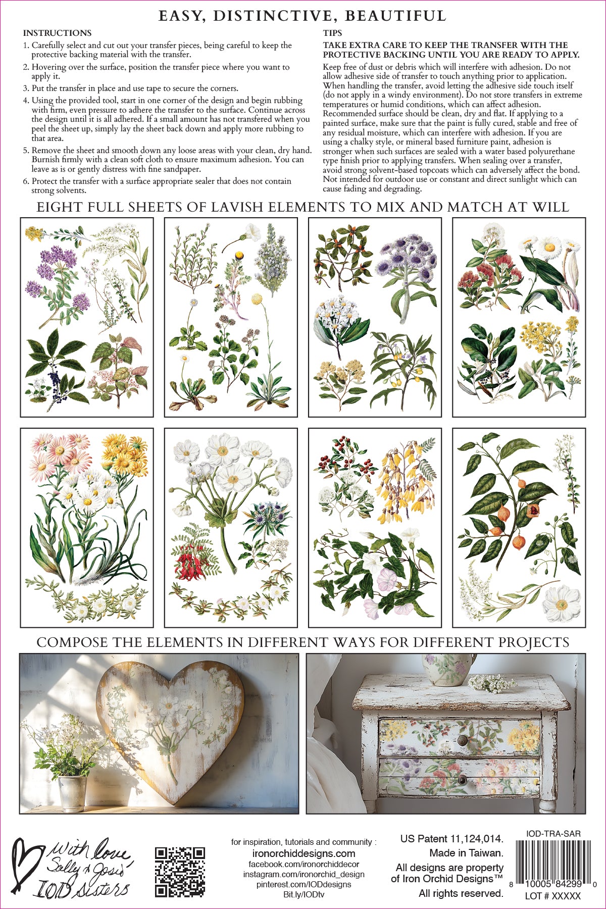 IOD Sarah Featon's Botanicals 8" x 12" Transfer