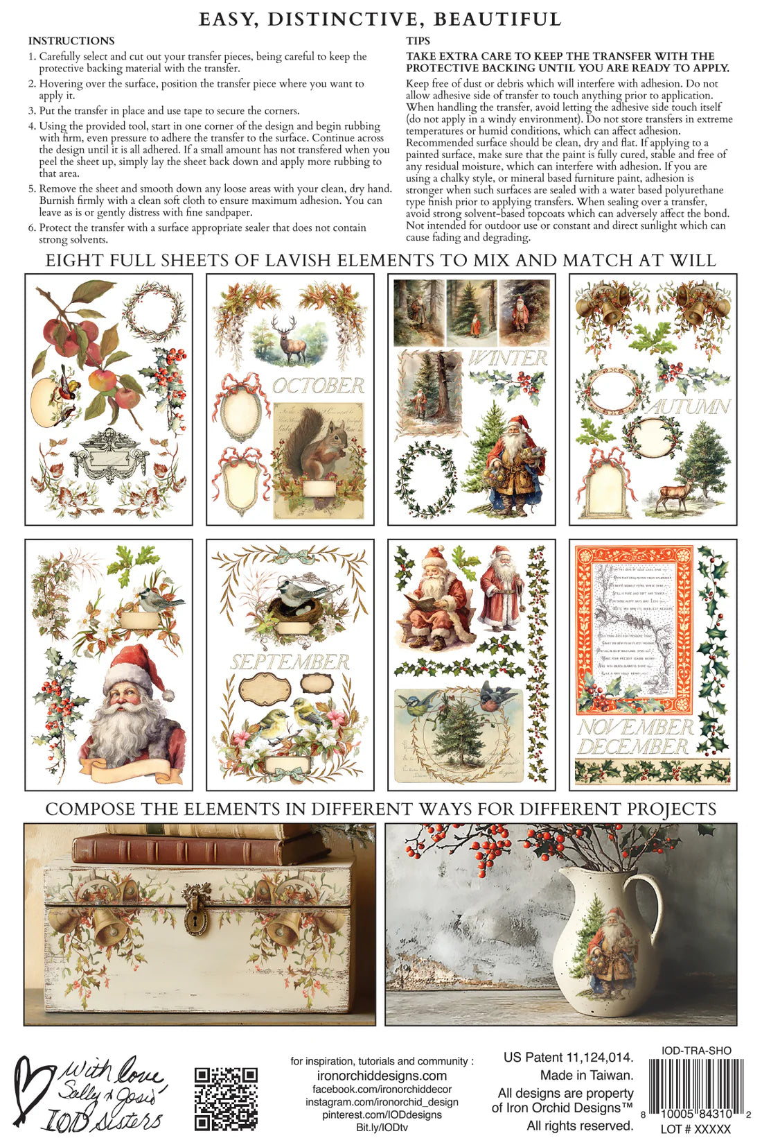 IOD Santa's Hollow Transfer 8" x 12" Pad Holiday 2025
