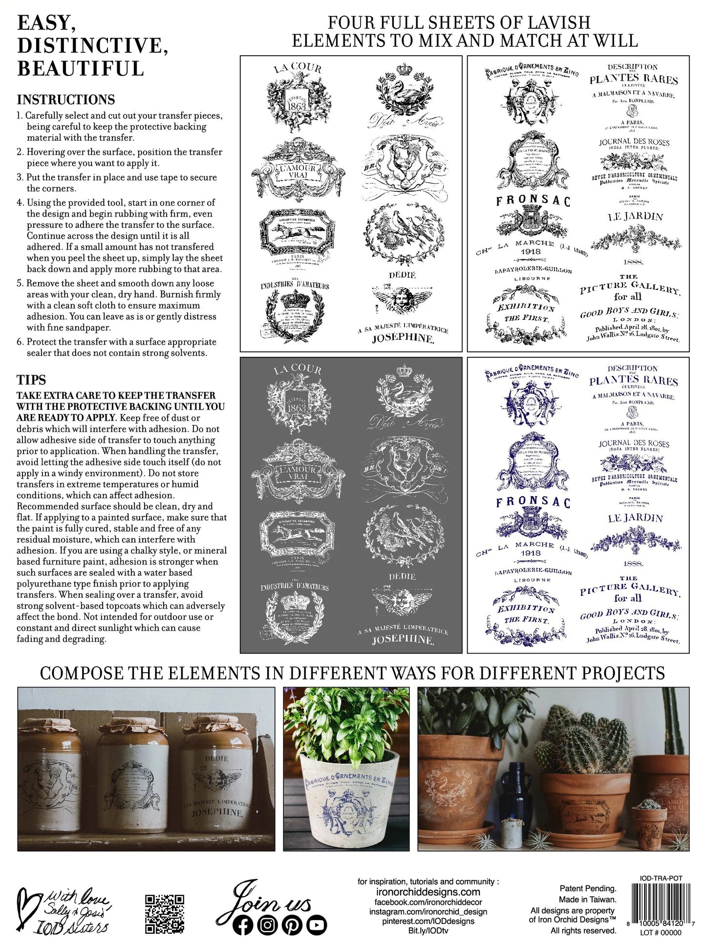 Traditional Pots IOD Transfer 12x16 Pad™