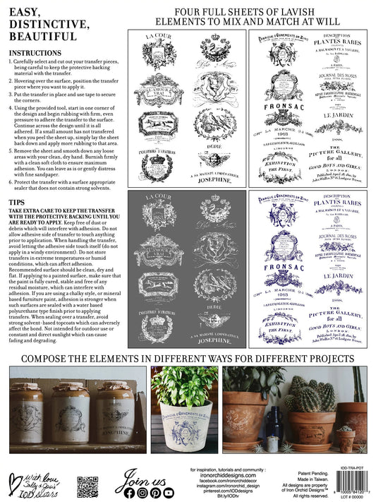 Traditional Pots IOD Transfer 12x16 Pad™