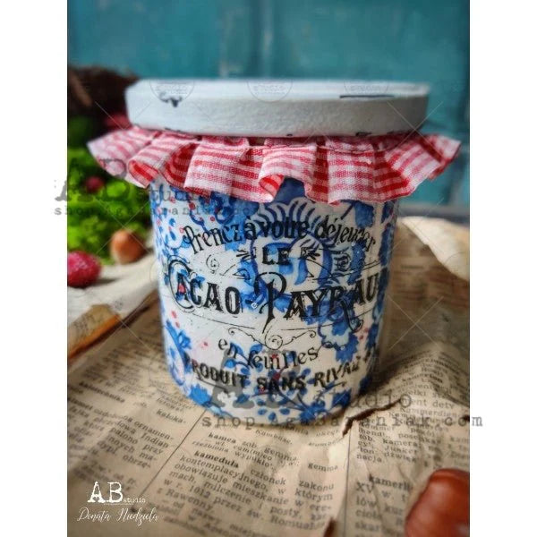 Blue Decorative Floral Tiles A4 by AB Studio