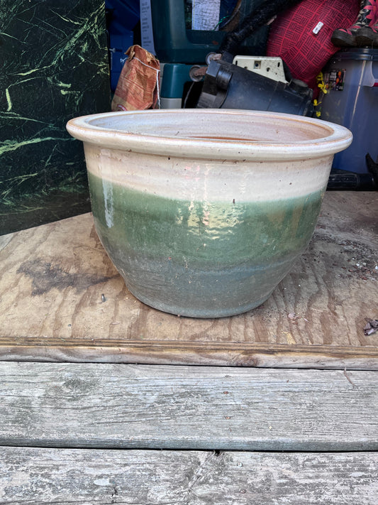 Large Green Pottery Garden Pot