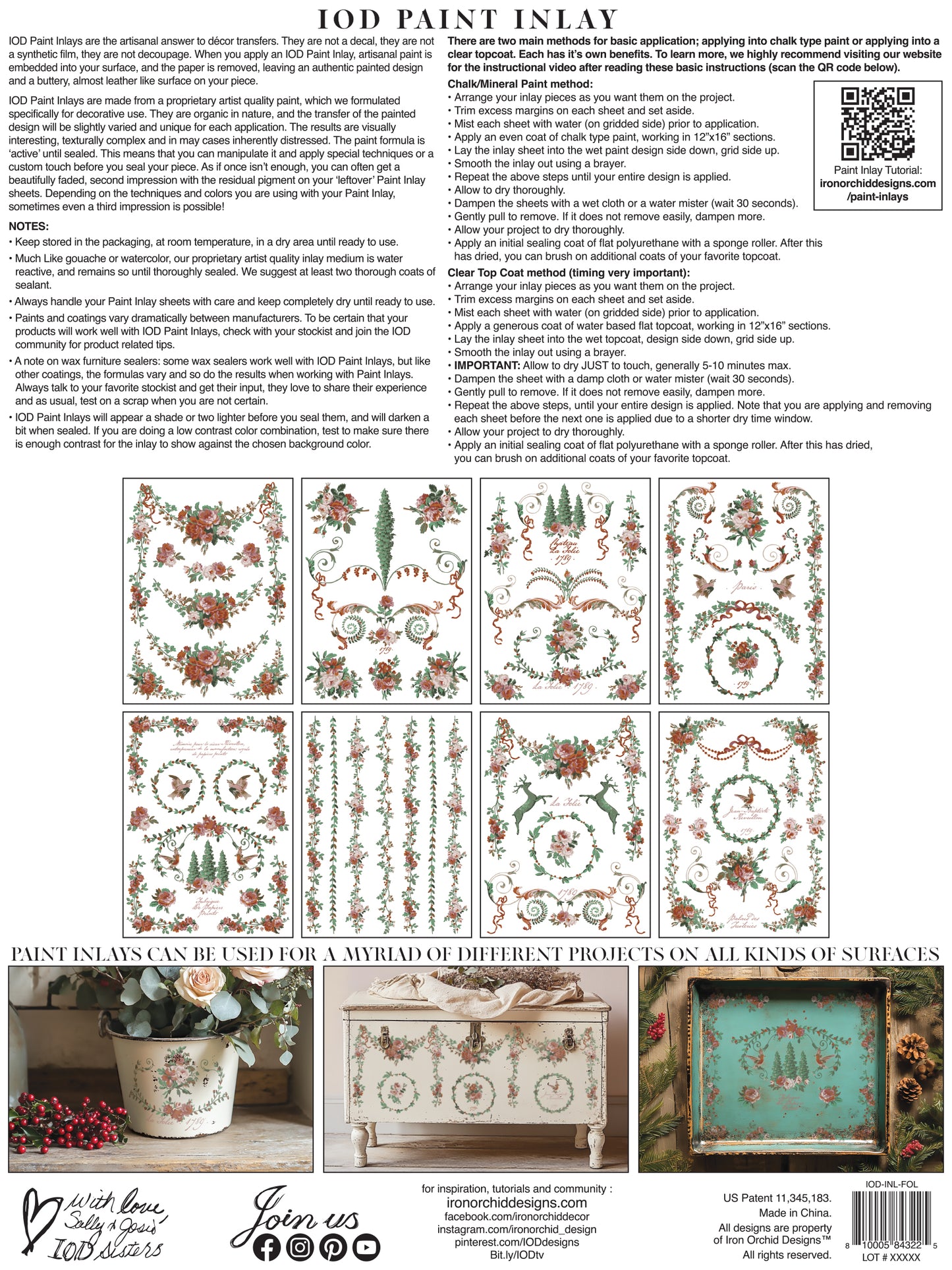 IOD La Folie Paint Inlay 12" x 16" Pad Holiday 2025
