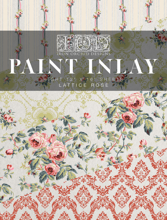 Lattice Rose IOD Paint Inlay 12x16 Pad