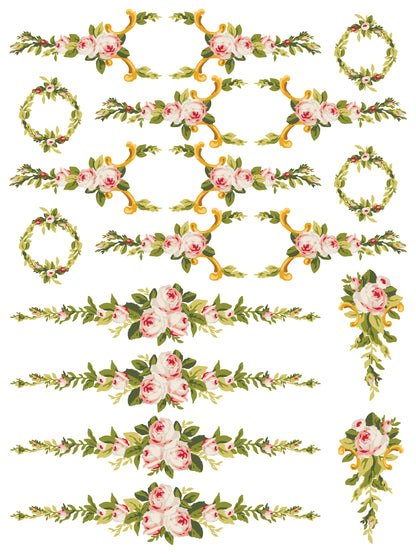 Petite Fleur Pink IOD Paint Inlay 12x16 Pad