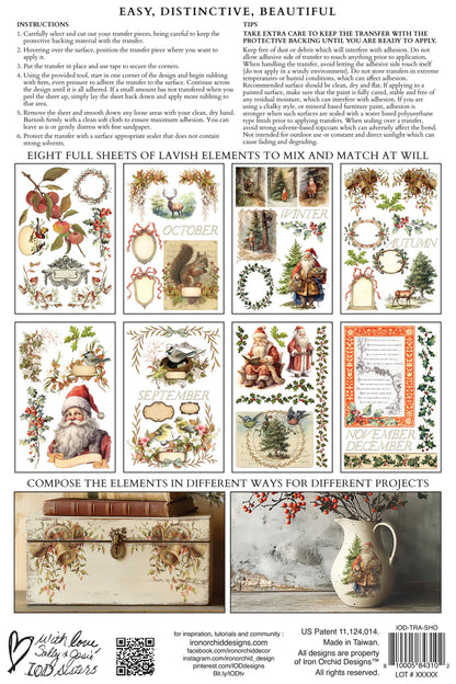 IOD Santa's Hollow Transfer 8" x 12" Pad Holiday 2025