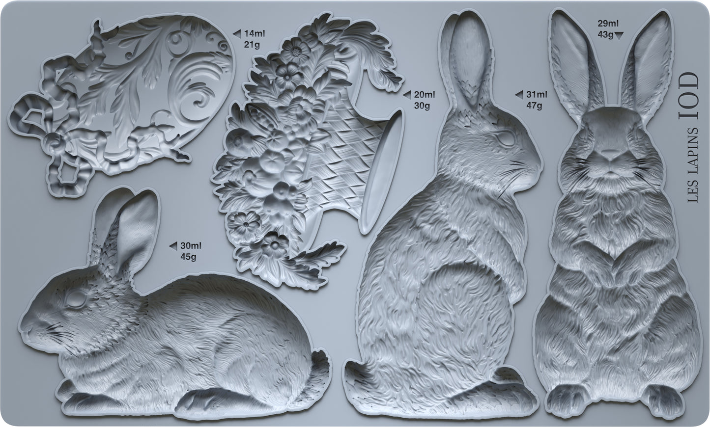 Les Lapins 6 x 10 IOD Mould IOD Spring 2026