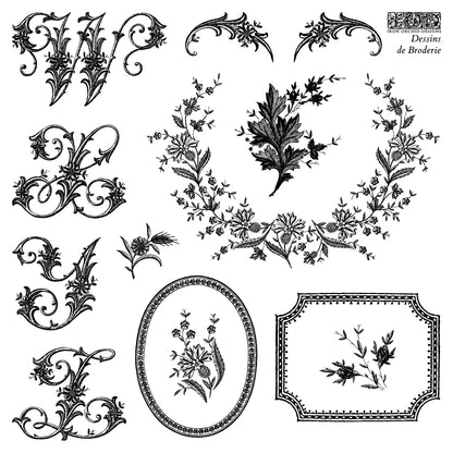Dessins de Broderie Labels 6x6 IOD Stamp