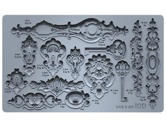 Lock & Key 6x10 Decor Moulds™ IOD Iron Orchid Designs