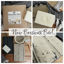 Sweet Pickins Beeswax Bar and examples of a chippy distressed finish
